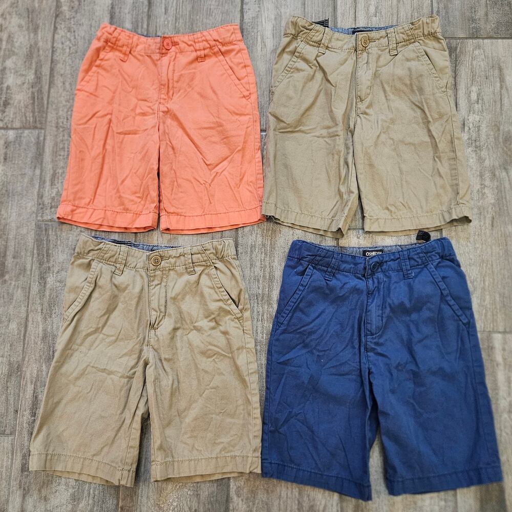 OshKosh B’gosh Uniform Shorts Lot‎ of 4 Boys 8 Adjustable Waist School Basics